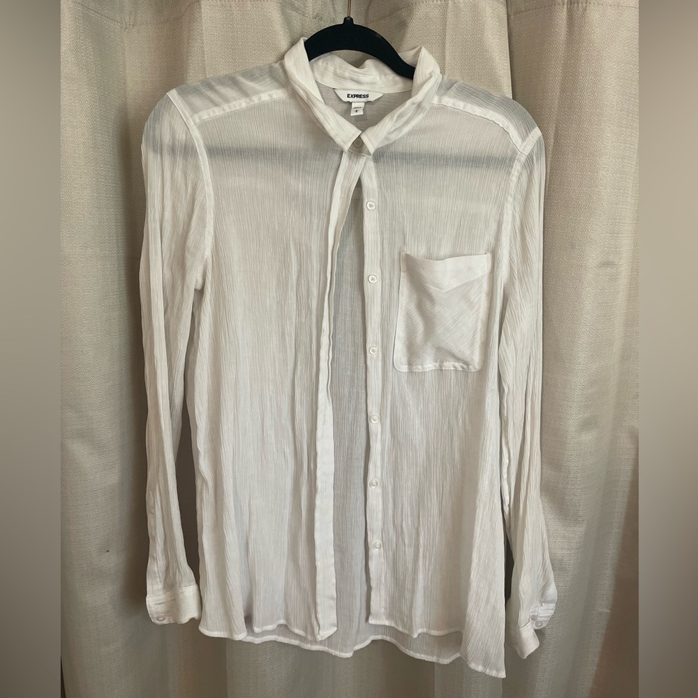 Sheer White Button-Up Shirt